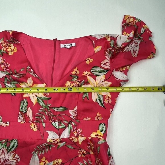 BB Dakota pink Flora mini dress size 8 Flutter Short Sleeve Cottagecore Feminie - Picture 7 of 11